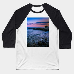 Blue Summer Sky Sea Waves Nature Sunset Beach Pink Horizon Baseball T-Shirt